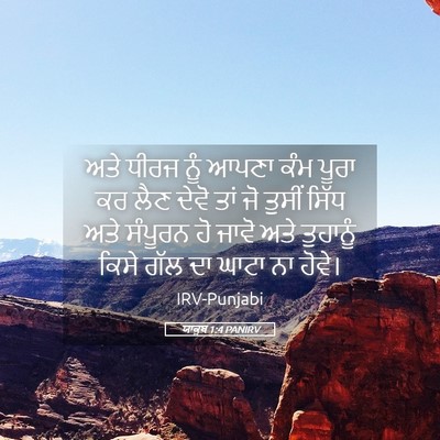 Picture 05 - ਯਾਕੂਬ 1:4 PANIRV - ਅਤੇ ਧੀਰਜ ਨੂੰ ਆਪਣਾ - Bible Verse Picture