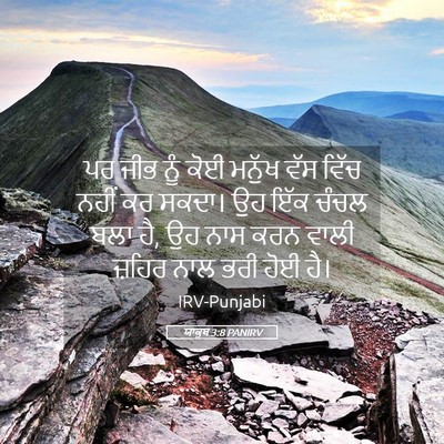 Picture 05 - ਯਾਕੂਬ 3:8 PANIRV - ਪਰ ਜੀਭ ਨੂੰ ਕੋਈ - Bible Verse Picture