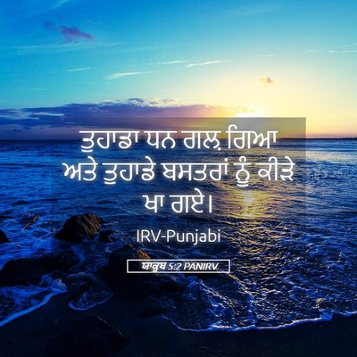 Picture 05 - ਯਾਕੂਬ 5:2 PANIRV - ਤੁਹਾਡਾ ਧਨ ਗਲ਼ ਗਿਆ - Bible Verse Picture