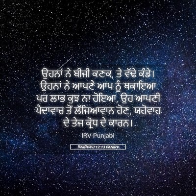 Picture 05 - ਯਿਰਮਿਯਾਹ 12:13 PANIRV - ਉਹਨਾਂ ਨੇ ਬੀਜੀ ਕਣਕ, - Bible Verse Picture
