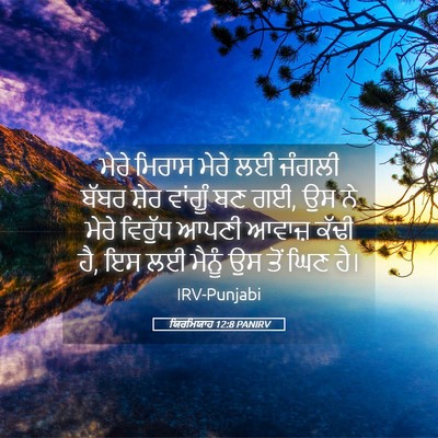 Picture 05 - ਯਿਰਮਿਯਾਹ 12:8 PANIRV - ਮੇਰੇ ਮਿਰਾਸ ਮੇਰੇ ਲਈ - Bible Verse Picture