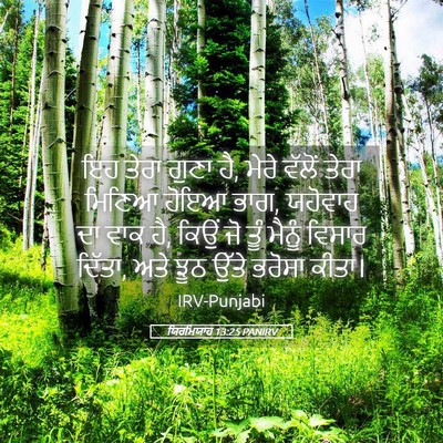 Picture 05 - ਯਿਰਮਿਯਾਹ 13:25 PANIRV - ਇਹ ਤੇਰਾ ਗੁਣਾ ਹੈ, - Bible Verse Picture