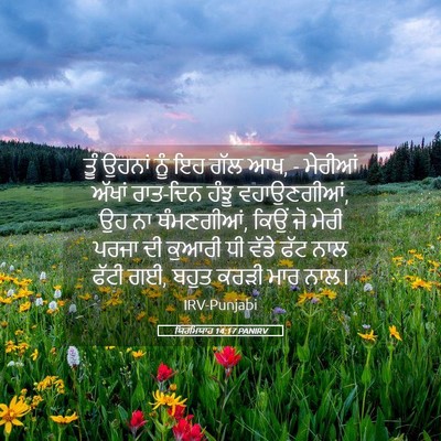 Picture 05 - ਯਿਰਮਿਯਾਹ 14:17 PANIRV - ਤੂੰ ਉਹਨਾਂ ਨੂੰ ਇਹ - Bible Verse Picture