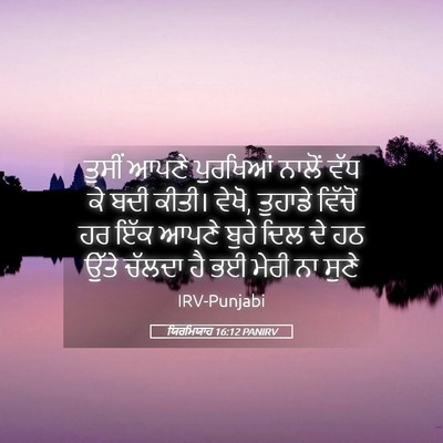 Picture 05 - ਯਿਰਮਿਯਾਹ 16:12 PANIRV - ਤੁਸੀਂ ਆਪਣੇ - Bible Verse Picture