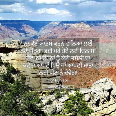 Picture 05 - ਯਿਰਮਿਯਾਹ 16:7 PANIRV - ਨਾ ਕੋਈ ਮਾਤਮ ਕਰਨ - Bible Verse Picture