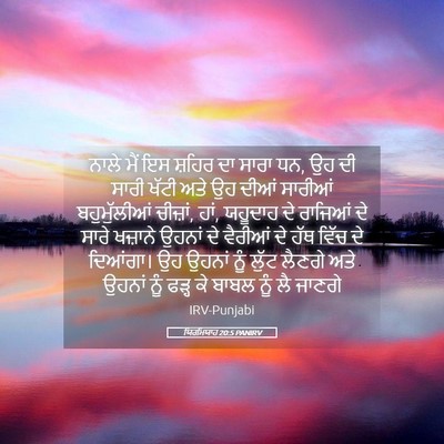 Picture 05 - ਯਿਰਮਿਯਾਹ 20:5 PANIRV - ਨਾਲੇ ਮੈਂ ਇਸ ਸ਼ਹਿਰ - Bible Verse Picture