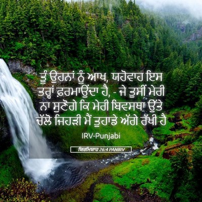 Picture 05 - ਯਿਰਮਿਯਾਹ 26:4 PANIRV - ਤੂੰ ਉਹਨਾਂ ਨੂੰ ਆਖ, - Bible Verse Picture