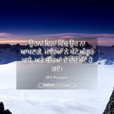 Picture 05 - ਯਿਰਮਿਯਾਹ 31:29 PANIRV - ਉਹਨਾਂ ਦਿਨਾਂ ਵਿੱਚ - Bible Verse Picture
