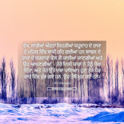 Picture 05 - ਯਿਰਮਿਯਾਹ 38:22 PANIRV - ਵੇਖ, ਸਾਰੀਆਂ ਔਰਤਾਂ - Bible Verse Picture