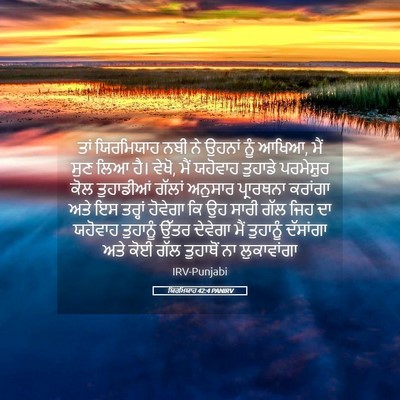 Picture 05 - ਯਿਰਮਿਯਾਹ 42:4 PANIRV - ਤਾਂ ਯਿਰਮਿਯਾਹ ਨਬੀ - Bible Verse Picture