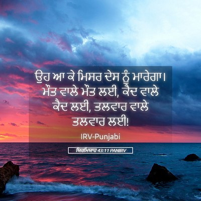 Picture 05 - ਯਿਰਮਿਯਾਹ 43:11 PANIRV - ਉਹ ਆ ਕੇ ਮਿਸਰ ਦੇਸ - Bible Verse Picture
