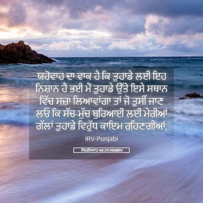 Picture 05 - ਯਿਰਮਿਯਾਹ 44:29 PANIRV - ਯਹੋਵਾਹ ਦਾ ਵਾਕ ਹੈ ਕਿ - Bible Verse Picture