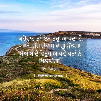 Picture 05 - ਯਿਰਮਿਯਾਹ 48:40 PANIRV - ਯਹੋਵਾਹ ਤਾਂ ਇਸ - Bible Verse Picture