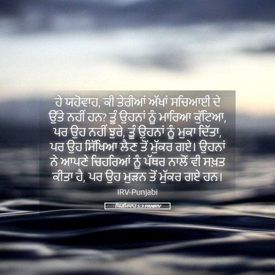 Picture 05 - ਯਿਰਮਿਯਾਹ 5:3 PANIRV - ਹੇ ਯਹੋਵਾਹ, ਕੀ - Bible Verse Picture
