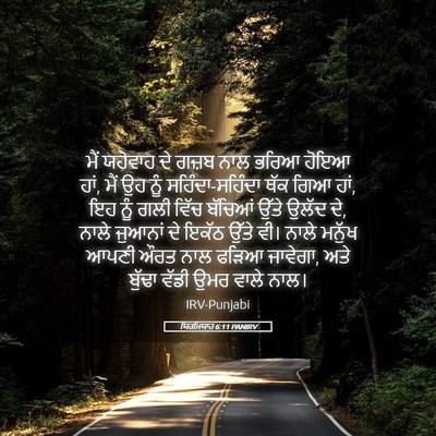 Picture 05 - ਯਿਰਮਿਯਾਹ 6:11 PANIRV - ਮੈਂ ਯਹੋਵਾਹ ਦੇ ਗਜ਼ਬ - Bible Verse Picture