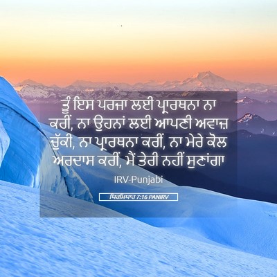 Picture 05 - ਯਿਰਮਿਯਾਹ 7:16 PANIRV - ਤੂੰ ਇਸ ਪਰਜਾ ਲਈ - Bible Verse Picture