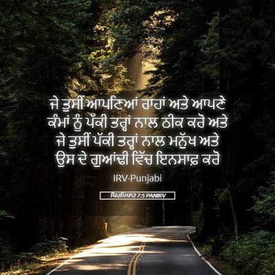 Picture 05 - ਯਿਰਮਿਯਾਹ 7:5 PANIRV - ਜੇ ਤੁਸੀਂ ਆਪਣਿਆਂ - Bible Verse Picture