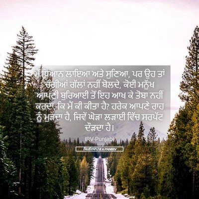 Picture 05 - ਯਿਰਮਿਯਾਹ 8:6 PANIRV - ਮੈਂ ਧਿਆਨ ਲਾਇਆ ਅਤੇ - Bible Verse Picture