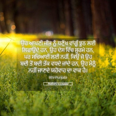 Picture 05 - ਯਿਰਮਿਯਾਹ 9:3 PANIRV - ਉਹ ਆਪਣੀ ਜੀਭ ਨੂੰ - Bible Verse Picture