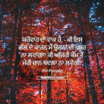 Picture 05 - ਯਿਰਮਿਯਾਹ 9:9 PANIRV - ਯਹੋਵਾਹ ਦਾ ਵਾਕ ਹੈ, - - Bible Verse Picture