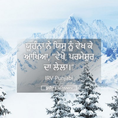 Picture 05 - ਯੂਹੰਨਾ 1:36 PANIRV - ਯੂਹੰਨਾ ਨੇ ਯਿਸੂ ਨੂੰ - Bible Verse Picture