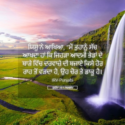 Picture 05 - ਯੂਹੰਨਾ 10:1 PANIRV - ਯਿਸੂ ਨੇ ਆਖਿਆ, “ਮੈਂ - Bible Verse Picture