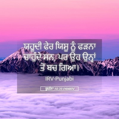 Picture 05 - ਯੂਹੰਨਾ 10:39 PANIRV - ਯਹੂਦੀ ਫੇਰ ਯਿਸੂ ਨੂੰ - Bible Verse Picture