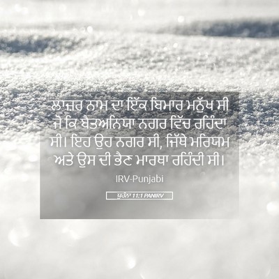 Picture 05 - ਯੂਹੰਨਾ 11:1 PANIRV - ਲਾਜ਼ਰ ਨਾਮ ਦਾ ਇੱਕ - Bible Verse Picture