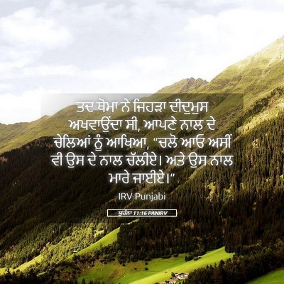 Picture 05 - ਯੂਹੰਨਾ 11:16 PANIRV - ਤਦ ਥੋਮਾ ਨੇ ਜਿਹੜਾ - Bible Verse Picture