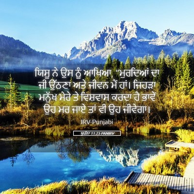 Picture 05 - ਯੂਹੰਨਾ 11:25 PANIRV - ਯਿਸੂ ਨੇ ਉਸ ਨੂੰ - Bible Verse Picture