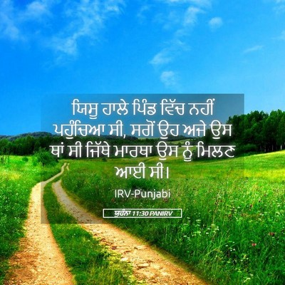 Picture 05 - ਯੂਹੰਨਾ 11:30 PANIRV - ਯਿਸੂ ਹਾਲੇ ਪਿੰਡ - Bible Verse Picture