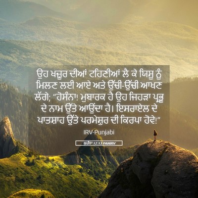 Picture 05 - ਯੂਹੰਨਾ 12:13 PANIRV - ਉਹ ਖਜ਼ੂਰ ਦੀਆਂ - Bible Verse Picture