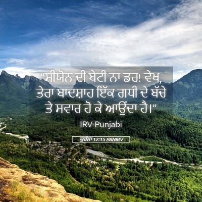 Picture 05 - ਯੂਹੰਨਾ 12:15 PANIRV - “ਸੀਯੋਨ ਦੀ ਬੇਟੀ ਨਾ - Bible Verse Picture