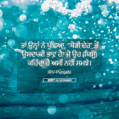 Picture 05 - ਯੂਹੰਨਾ 16:18 PANIRV - ਤਾਂ ਉਨ੍ਹਾਂ ਨੇ - Bible Verse Picture