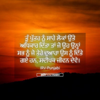 Picture 05 - ਯੂਹੰਨਾ 17:2 PANIRV - ਤੂੰ ਪੁੱਤਰ ਨੂੰ ਸਾਰੇ - Bible Verse Picture