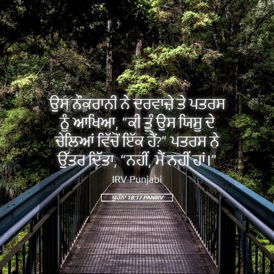 Picture 05 - ਯੂਹੰਨਾ 18:17 PANIRV - ਉਸ ਨੌਕਰਾਨੀ ਨੇ - Bible Verse Picture