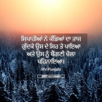 Picture 05 - ਯੂਹੰਨਾ 19:2 PANIRV - ਸਿਪਾਹੀਆਂ ਨੇ - Bible Verse Picture