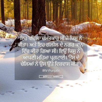 Picture 05 - ਯੂਹੰਨਾ 2:11 PANIRV - ਇਹ ਪਹਿਲਾ ਚਮਤਕਾਰ ਸੀ - Bible Verse Picture
