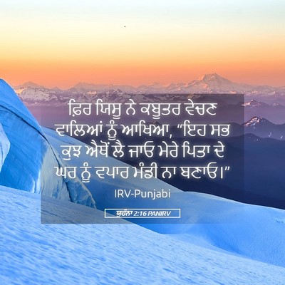 Picture 05 - ਯੂਹੰਨਾ 2:16 PANIRV - ਫ਼ਿਰ ਯਿਸੂ ਨੇ ਕਬੂਤਰ - Bible Verse Picture