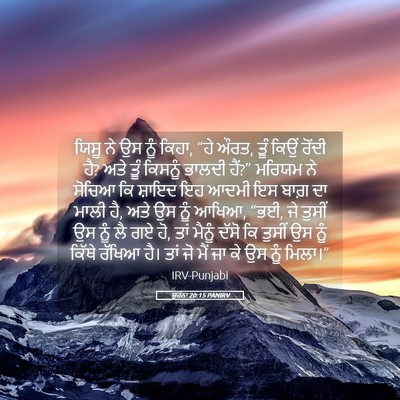Picture 05 - ਯੂਹੰਨਾ 20:15 PANIRV - ਯਿਸੂ ਨੇ ਉਸ ਨੂੰ - Bible Verse Picture