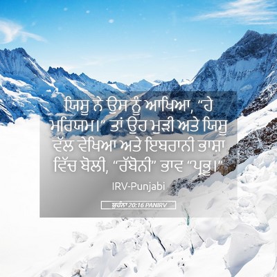 Picture 05 - ਯੂਹੰਨਾ 20:16 PANIRV - ਯਿਸੂ ਨੇ ਉਸ ਨੂੰ - Bible Verse Picture