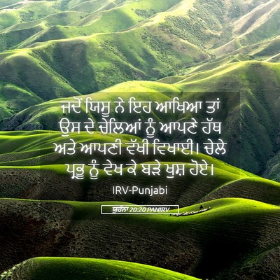 Picture 05 - ਯੂਹੰਨਾ 20:20 PANIRV - ਜਦੋਂ ਯਿਸੂ ਨੇ ਇਹ - Bible Verse Picture