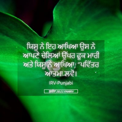 Picture 05 - ਯੂਹੰਨਾ 20:22 PANIRV - ਯਿਸੂ ਨੇ ਇਹ ਆਖਿਆ ਉਸ - Bible Verse Picture