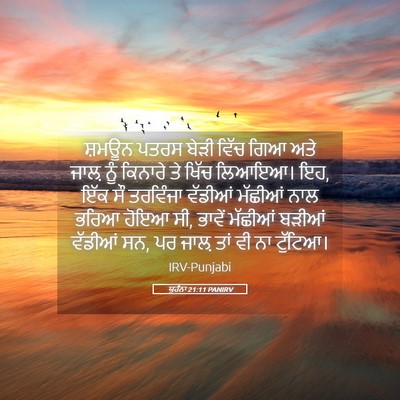 Picture 05 - ਯੂਹੰਨਾ 21:11 PANIRV - ਸ਼ਮਊਨ ਪਤਰਸ ਬੇੜੀ - Bible Verse Picture