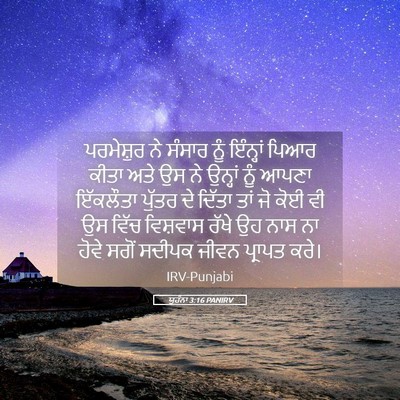 Picture 05 - ਯੂਹੰਨਾ 3:16 PANIRV - ਪਰਮੇਸ਼ੁਰ ਨੇ ਸੰਸਾਰ - Bible Verse Picture