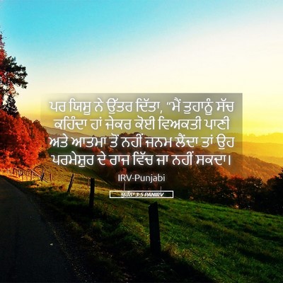 Picture 05 - ਯੂਹੰਨਾ 3:5 PANIRV - ਪਰ ਯਿਸੂ ਨੇ ਉੱਤਰ - Bible Verse Picture