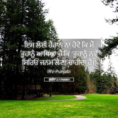 Picture 05 - ਯੂਹੰਨਾ 3:7 PANIRV - ਇਸ ਲਈ ਹੈਰਾਨ ਨਾ ਹੋਵੋ - Bible Verse Picture