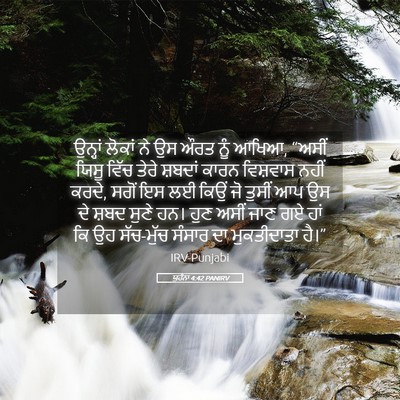 Picture 05 - ਯੂਹੰਨਾ 4:42 PANIRV - ਉਨ੍ਹਾਂ ਲੋਕਾਂ ਨੇ ਉਸ - Bible Verse Picture