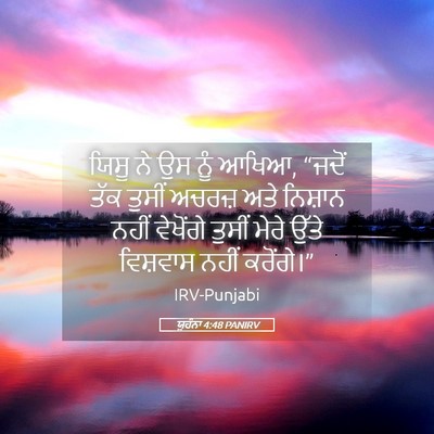Picture 05 - ਯੂਹੰਨਾ 4:48 PANIRV - ਯਿਸੂ ਨੇ ਉਸ ਨੂੰ - Bible Verse Picture