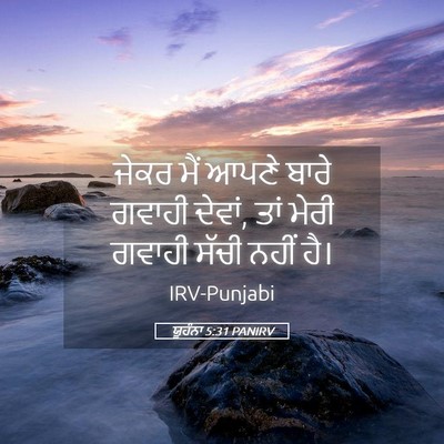 Picture 05 - ਯੂਹੰਨਾ 5:31 PANIRV - ਜੇਕਰ ਮੈਂ ਆਪਣੇ ਬਾਰੇ - Bible Verse Picture